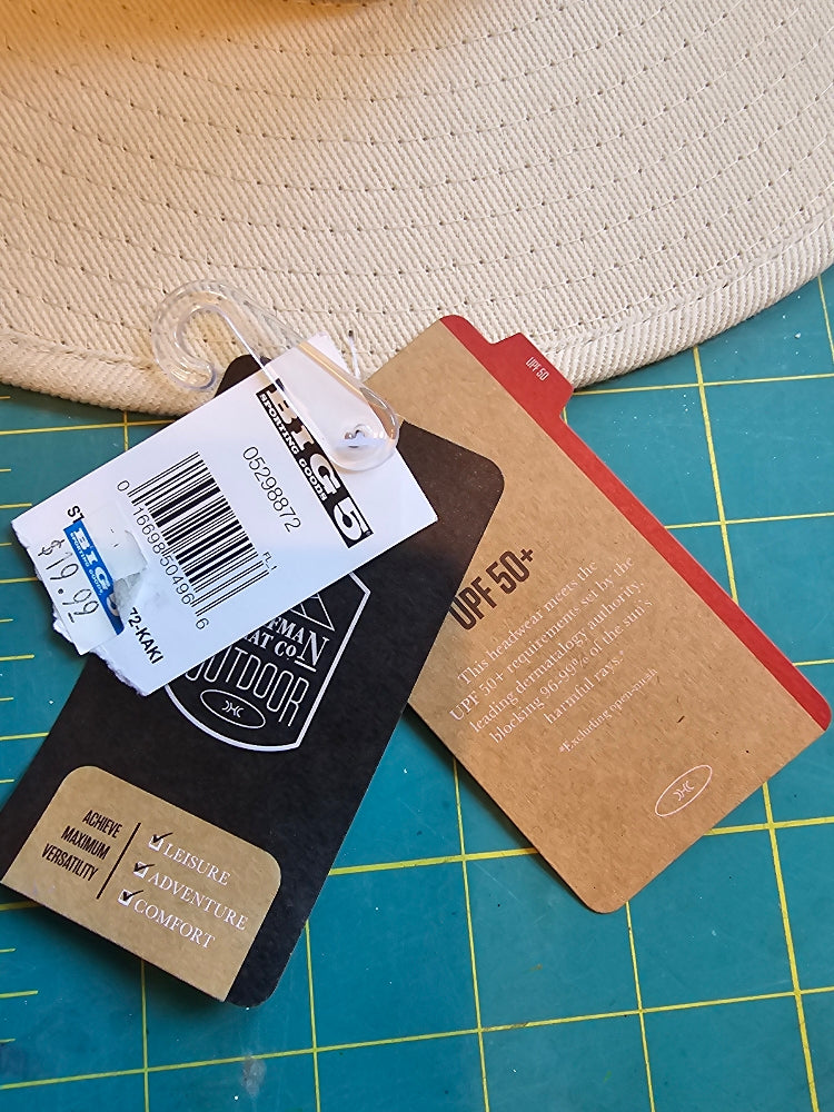 Dorfman Men's Safari Twill Hat with SPF 50+ Sun Protection - Khaki, Small