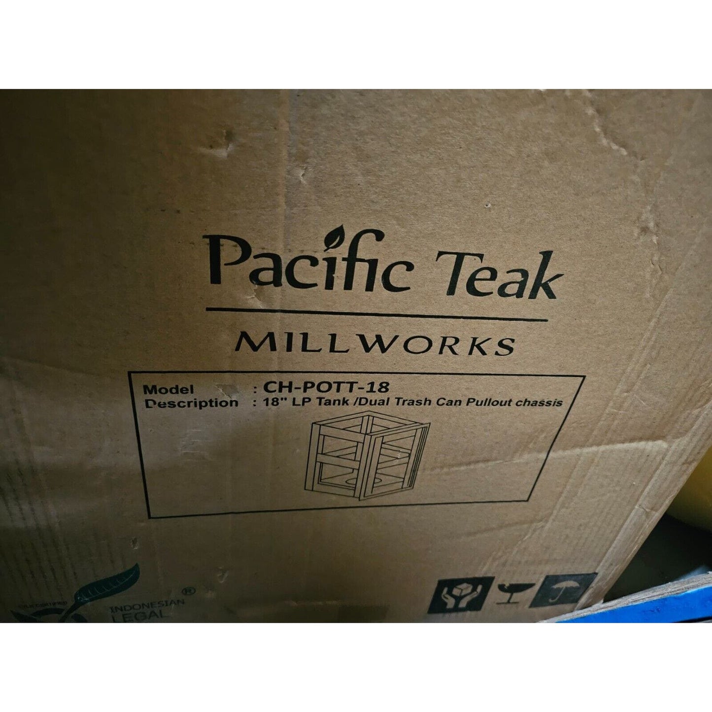 18-inch Extra Large LP Tank Waste Can Pullout in Pacific Teak
