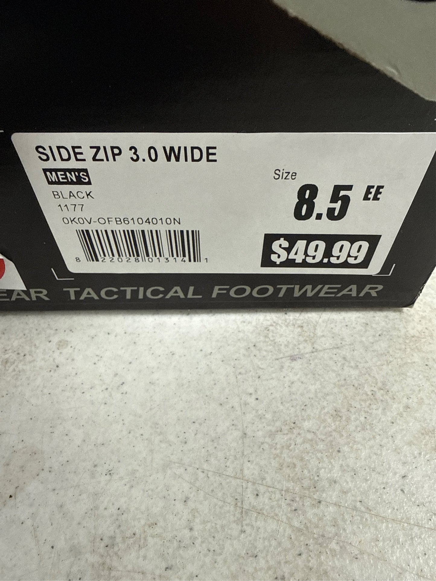 Response Gear Men's 8" Side-Zip 3.0 Tactical Service Boots, Black - Size 8.5 Wide (EE)
