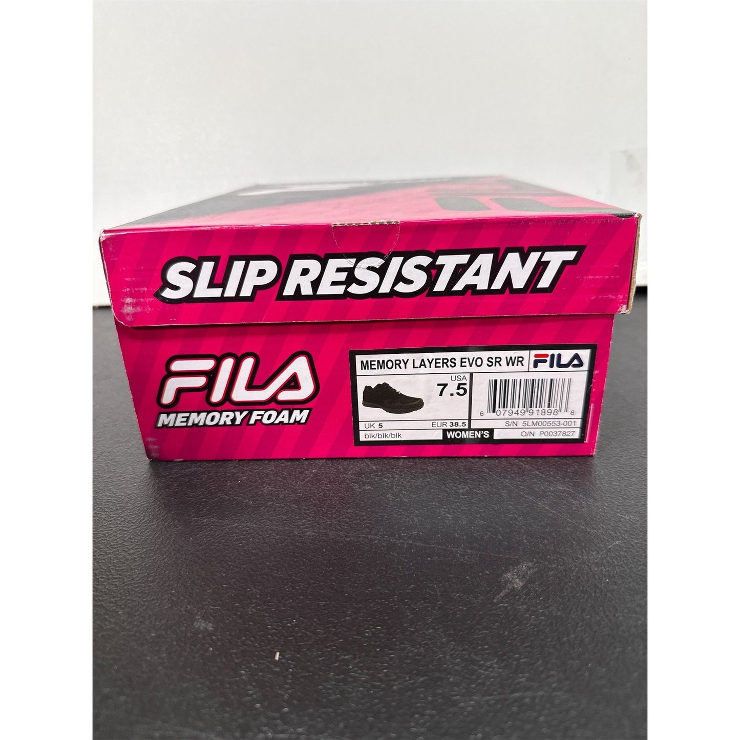 Fila Women's Slip Resistant Memory Layers Evo SR WR Shoes - Black, 7.5
