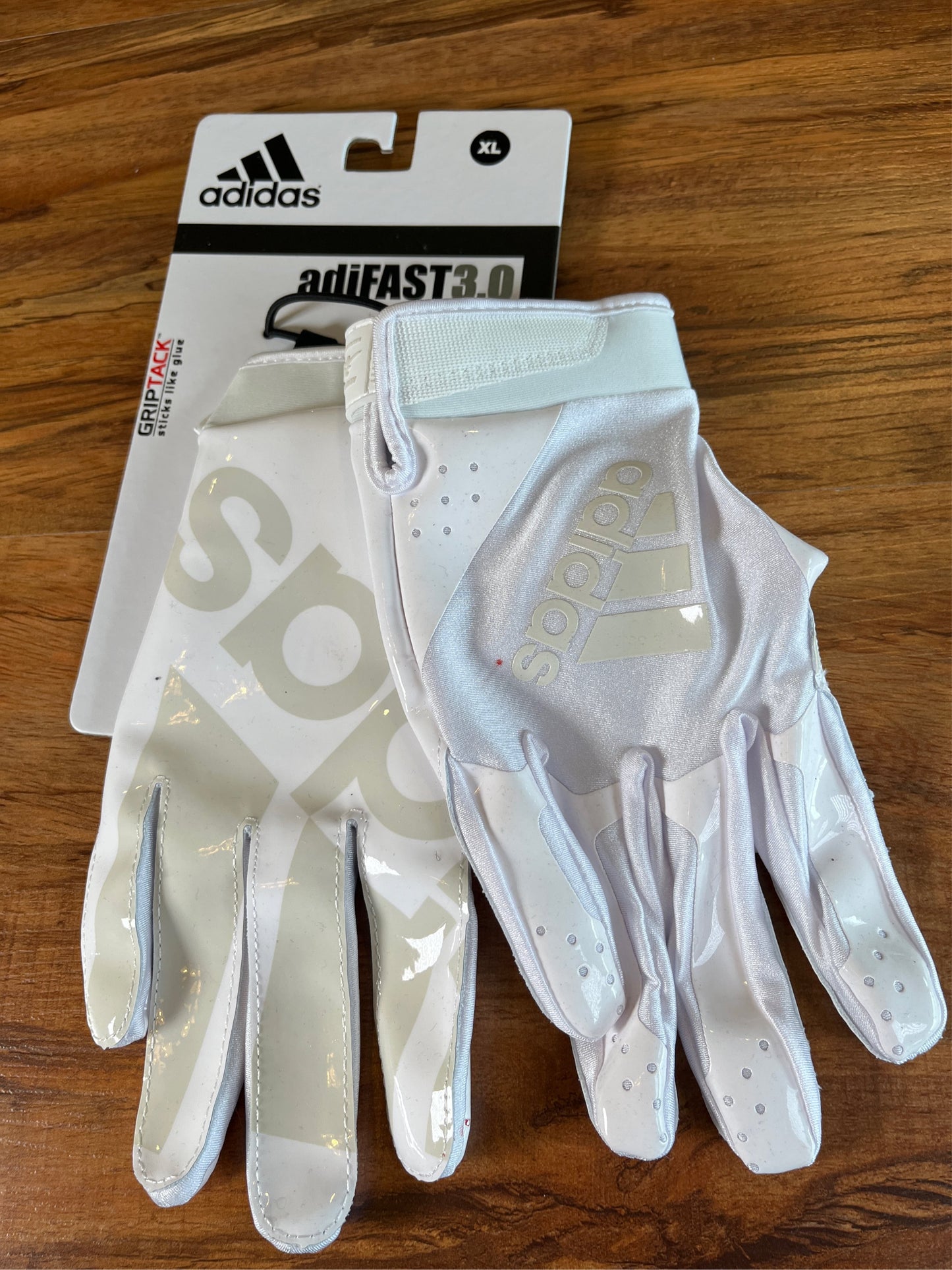 Adidas Adifast 3.0 Adult Football Receiver Gloves - White, XL