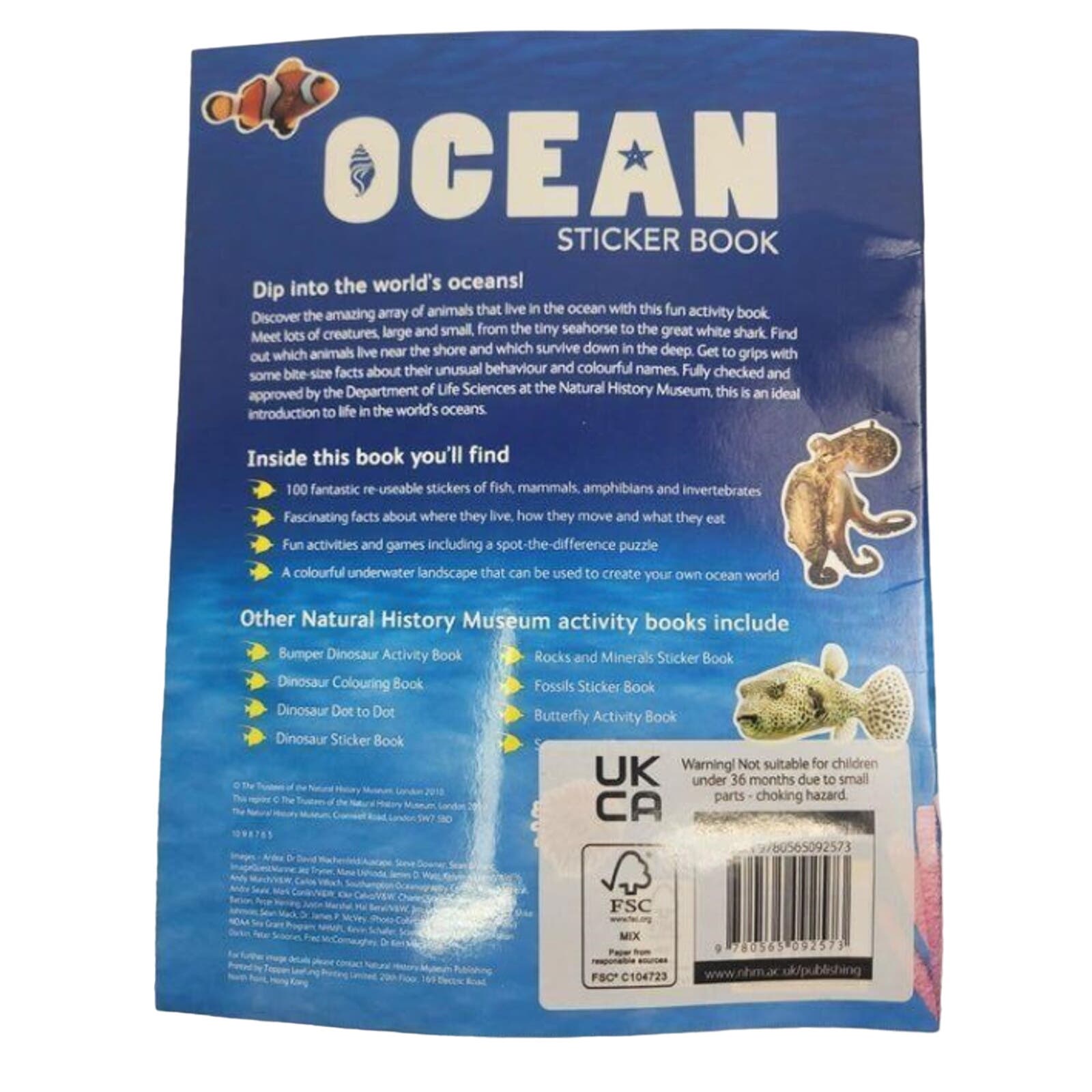 Ocean Sticker Book  Natural History Museum Sticker Collection
