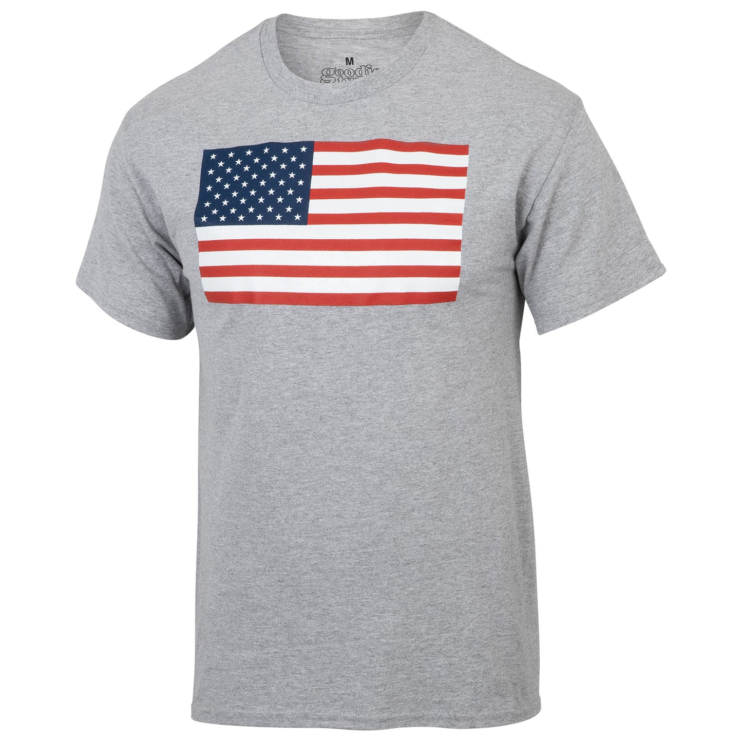 Goodie Two Sleeves Men's Americana American Flag Short-Sleeve T-Shirt - Gray, Size M