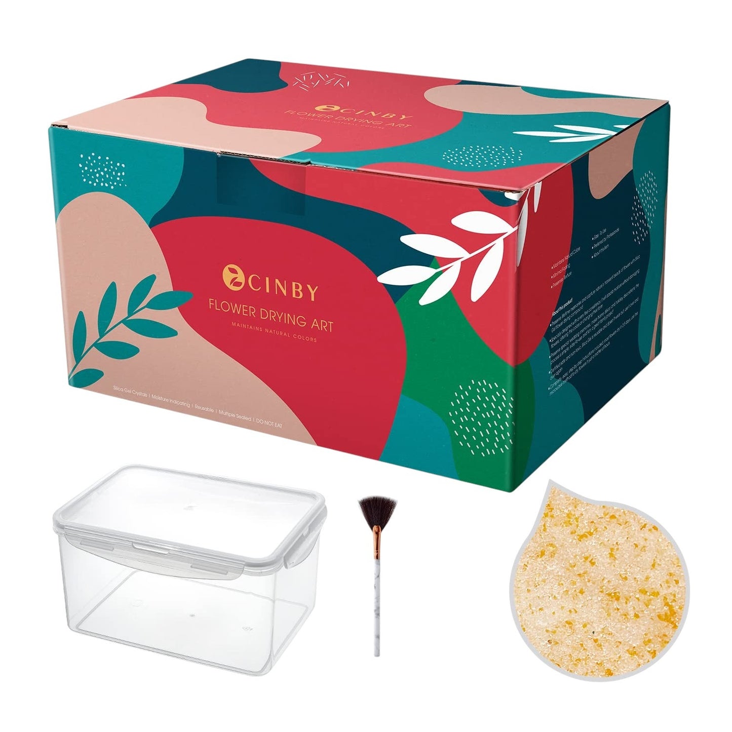 Silica Gel Flower Drying Crystals Desiccant with Sealed Container and Brush by Zcinby
