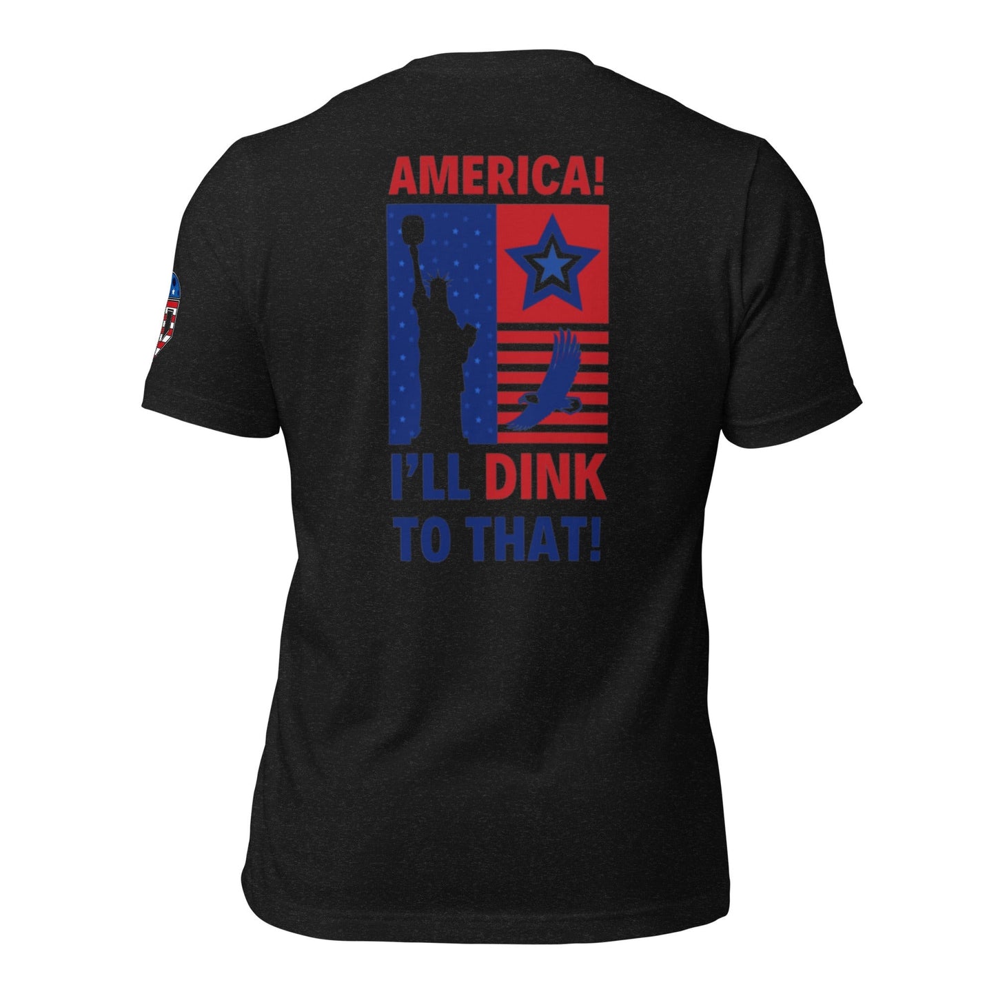 Casual Dinker Pickleball Co, America, Unisex T-Shirt, Black Heather