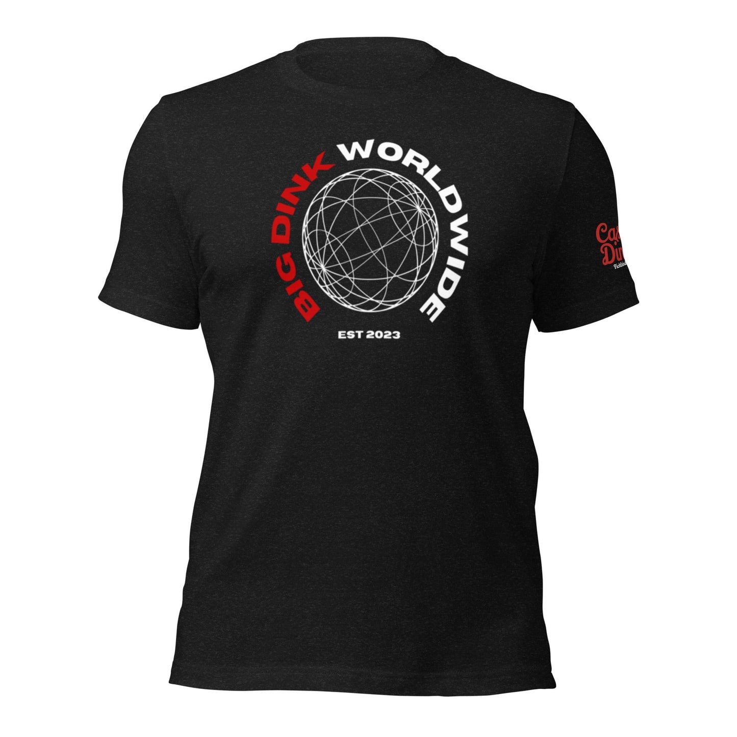 Casual Dinker Pickleball Co, Big Dink Worldwide, Unisex T-shirt, Black Heather
