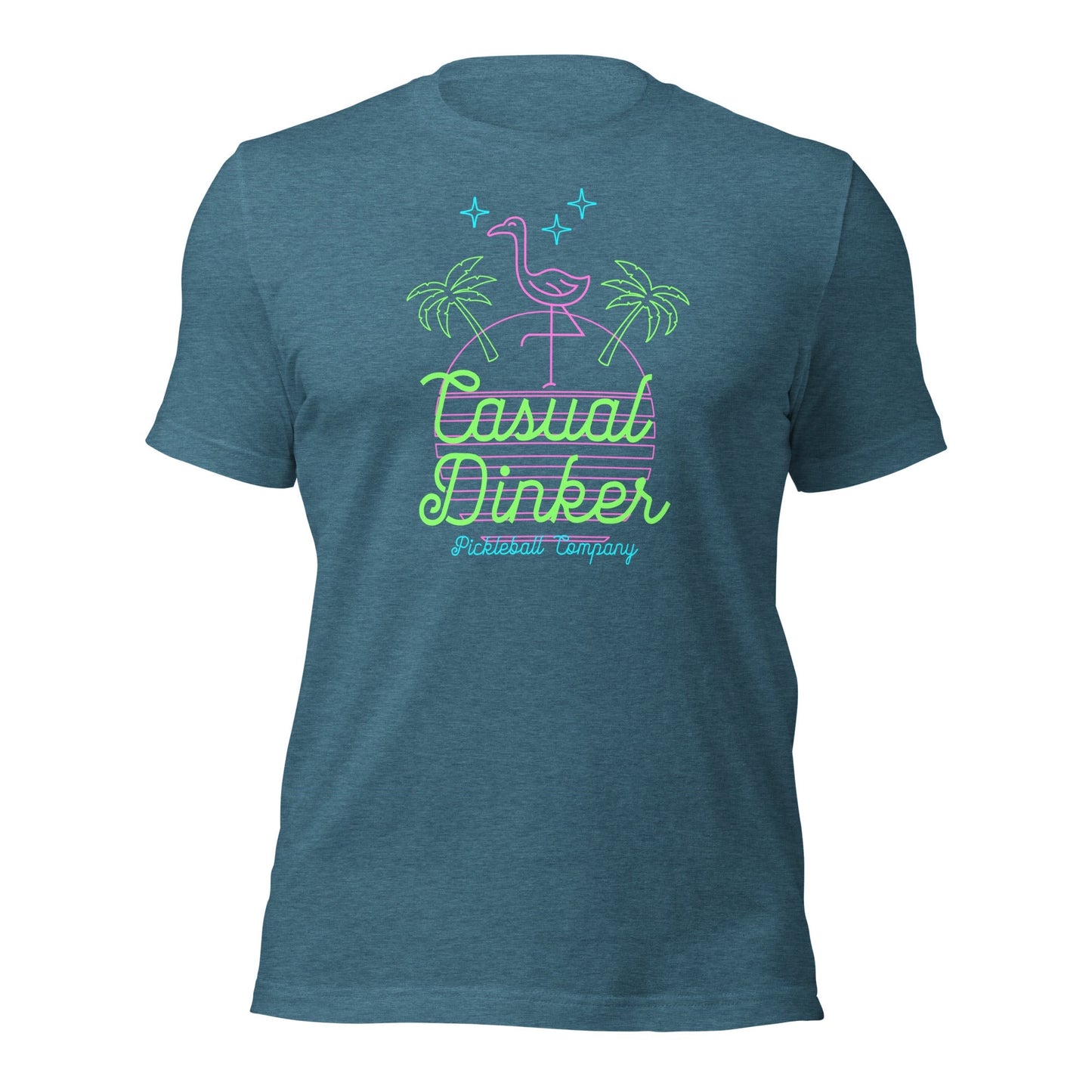 Casual Dinker Pickleball Co, Miami, Unisex T-shirt, Teal Heather
