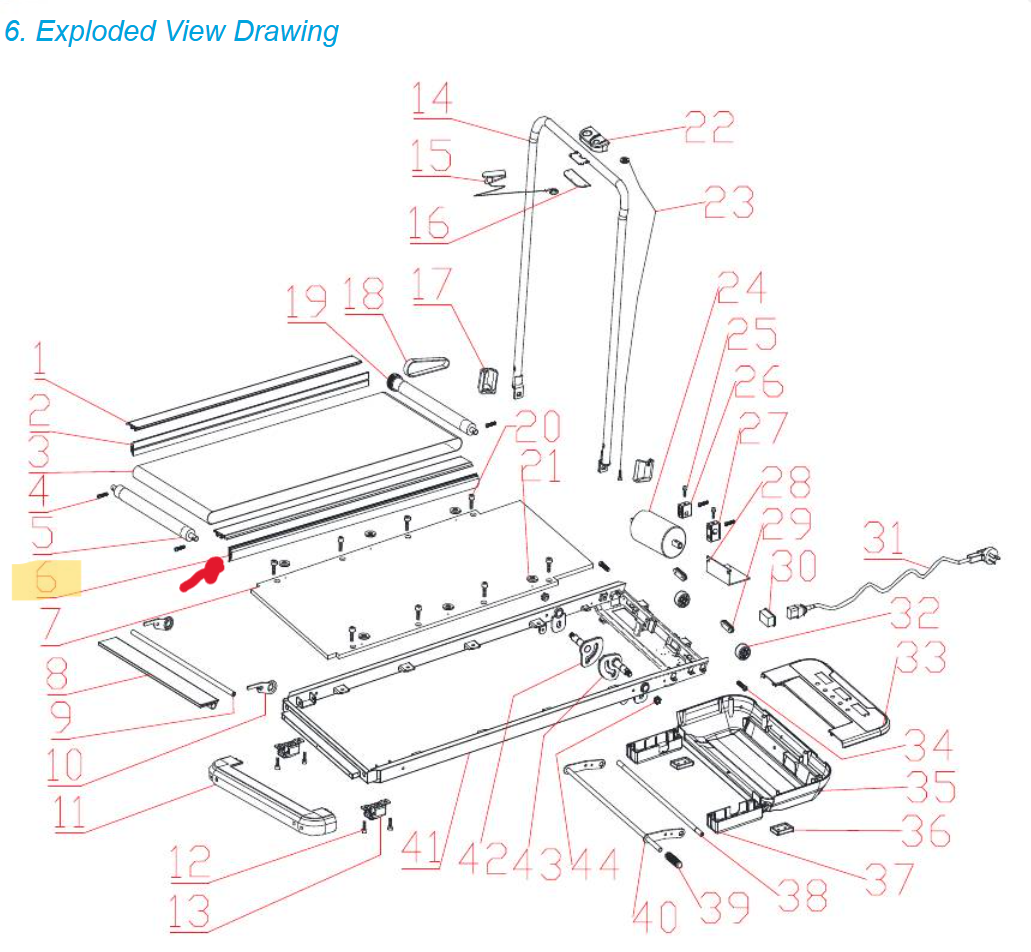Right Side Rail For SereneLife Treadmill SLTRD70