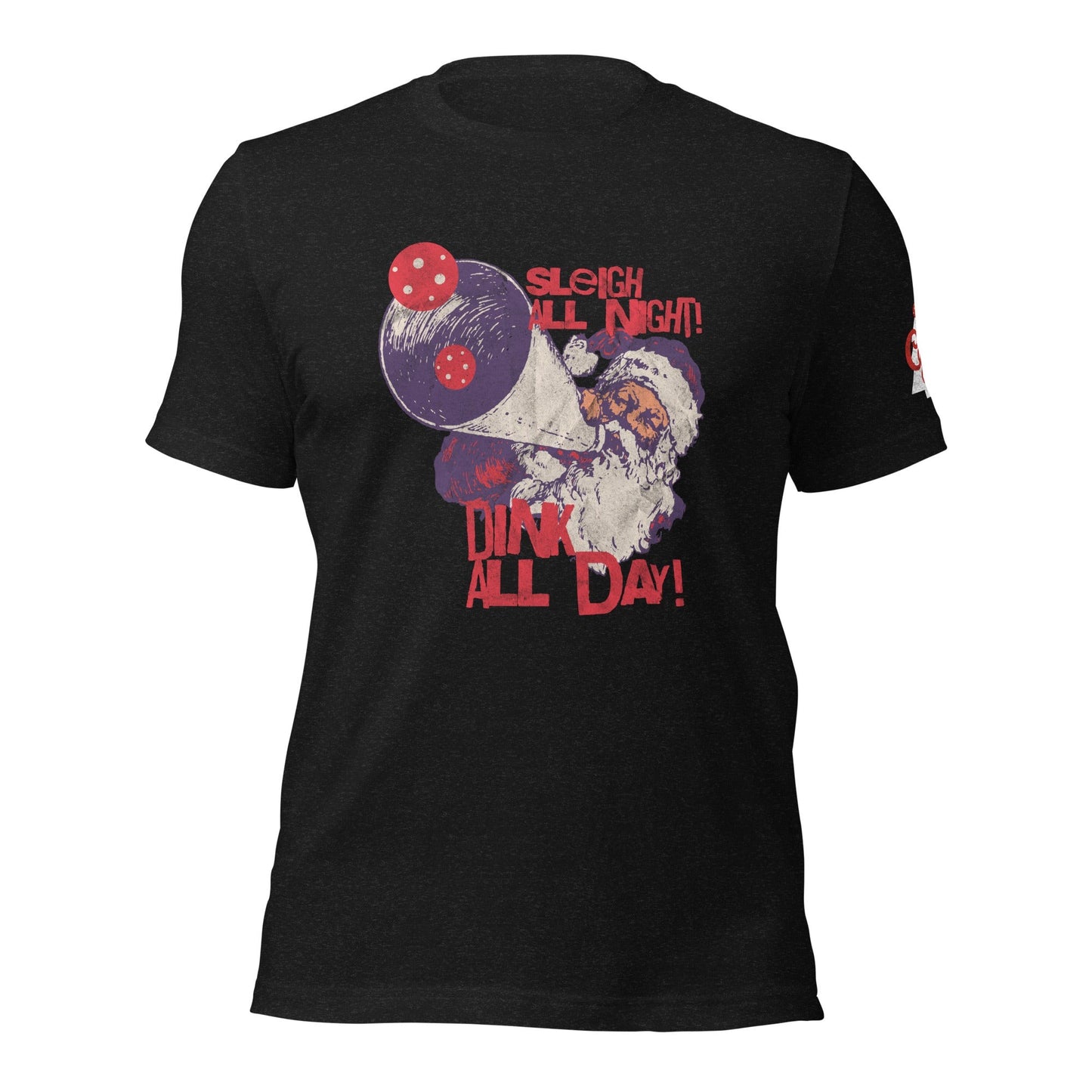 Casual Dinker Pickleball Co, Sleigh All Night, Unisex T-shirt, Black Heather