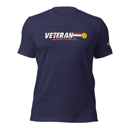 Casual Dinker Pickleball Co, Veteran Dinker, Unisex T-shirt, Navy Heather