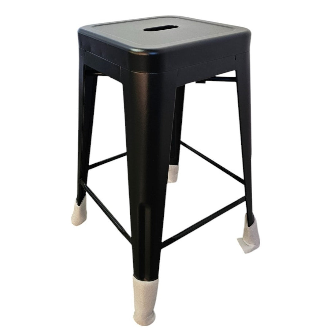 Amazon Basics Metal Bar Stools - 24-Inch, Set of 4, Black