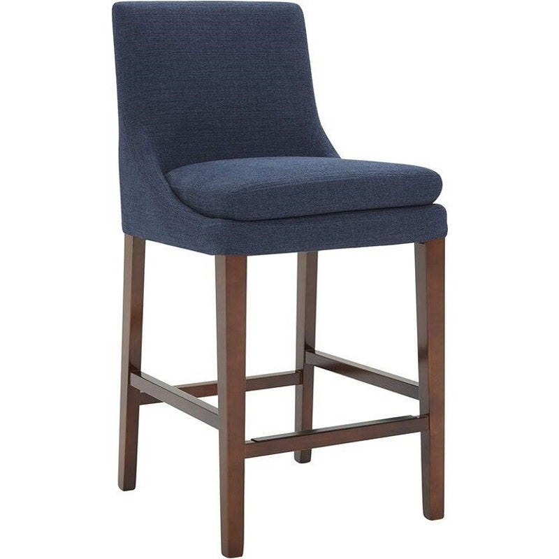 Stone & Beam Elise Upholstered Barstool, Blue
