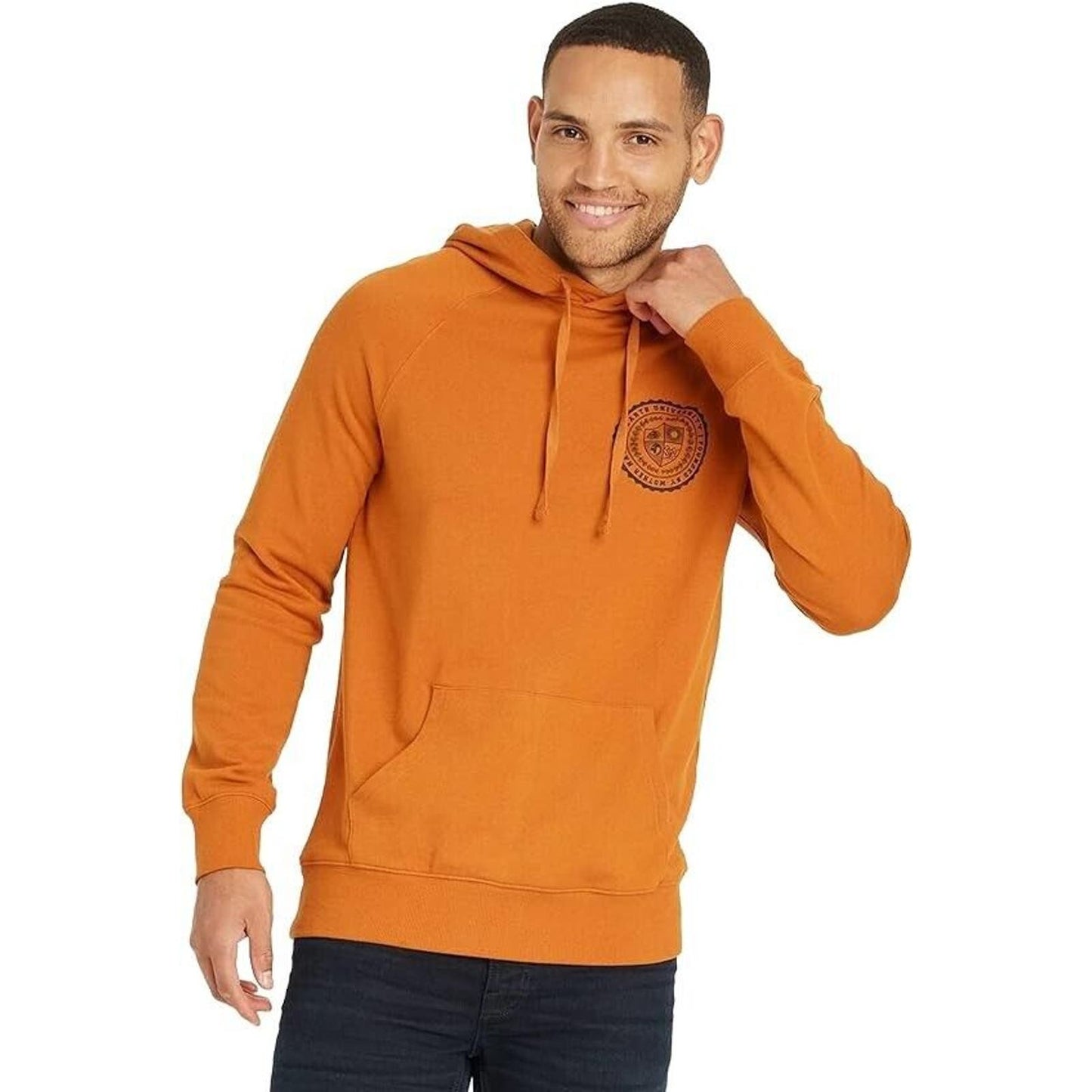 Goodfellow & Co. Mens Pullover Hoodie "Earth University", Size S - Copper Ore