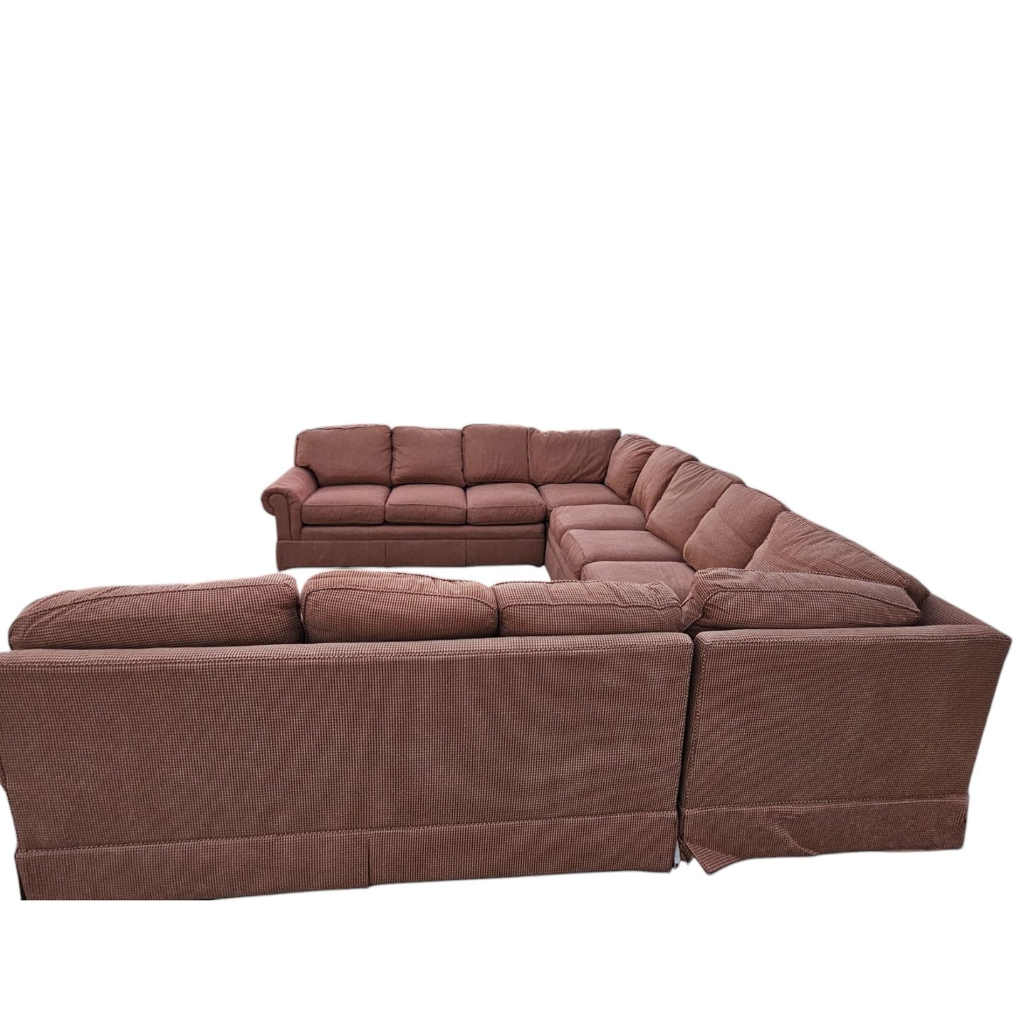 Higland House Large U Shaped Down Filled Sectional with Pillows and Stools