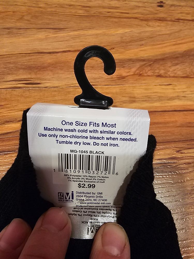 Polar Extreme Kids' Knit Magic Gloves - Black, One Size