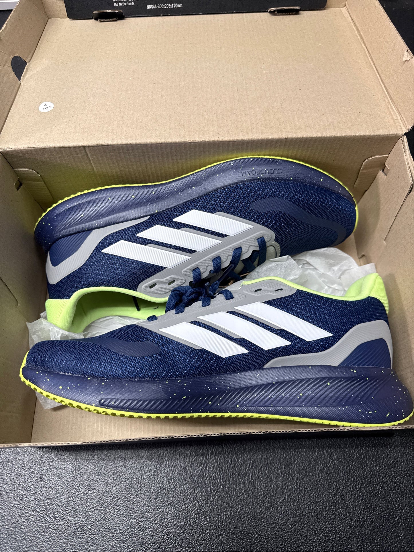 Adidas Kids' Runfalcon 5.0 Athletic Shoes - Navy/Yellow - Size 7