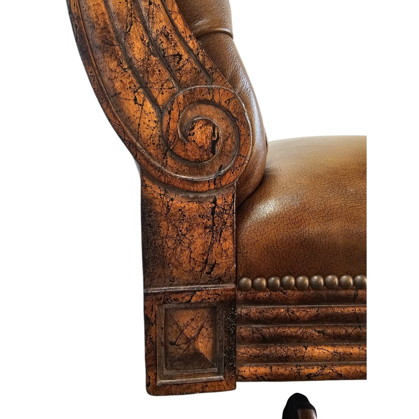 Our House Designs Custom Armless Executive Swivel Office Chair with Hand Tufting