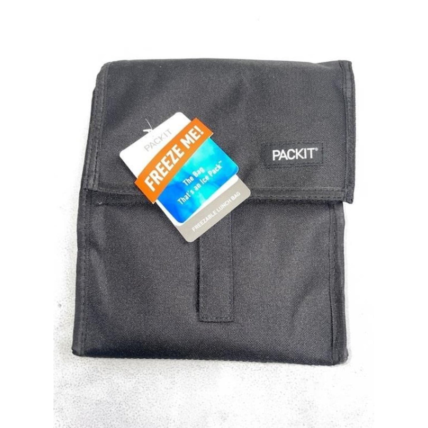 PACKIT Freezable Lunch Bag with Zip Closure, Black