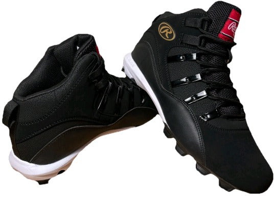 Rawlings Full Press Boys' Baseball Cleats - Size 8, Black/Gold