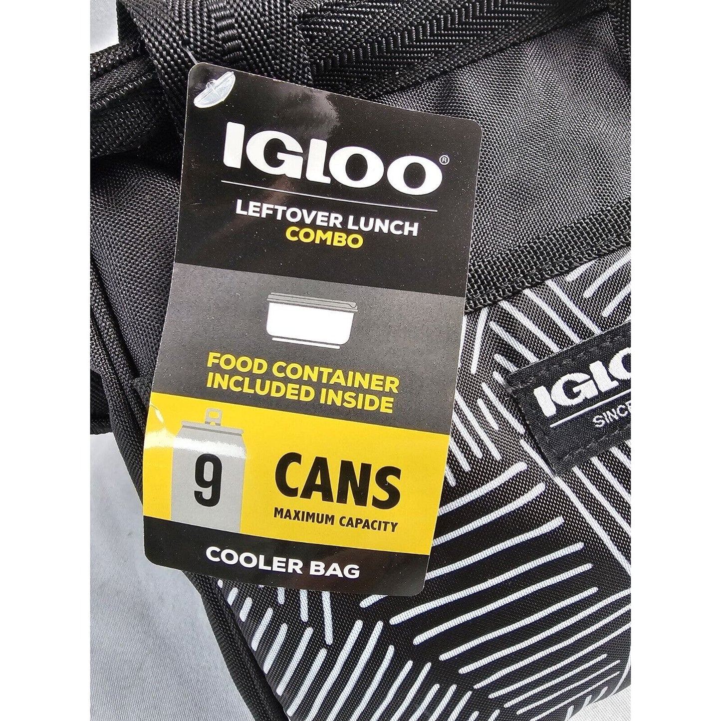 Igloo Print Essentials Leftover Lunch Tote with Pack Ins - Black