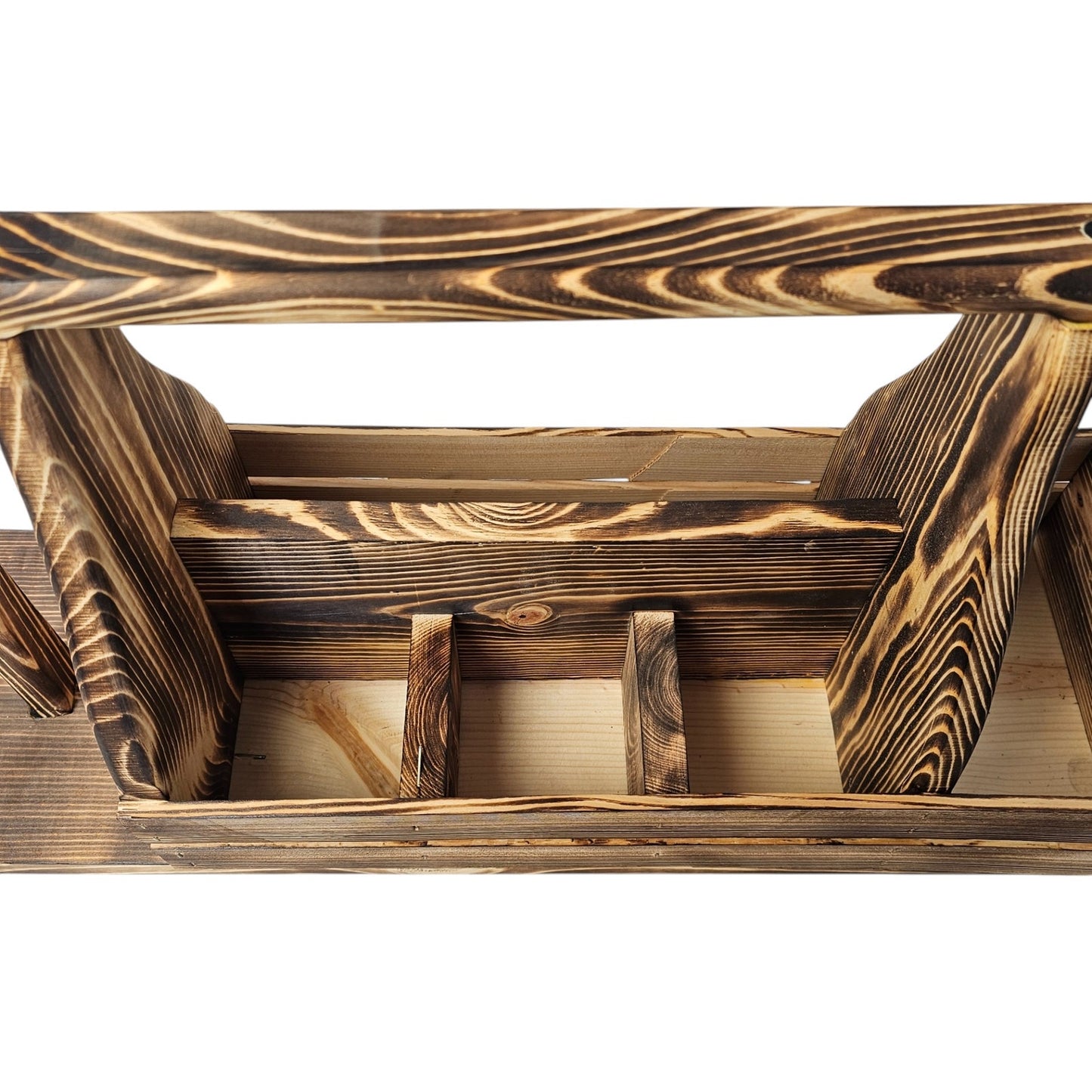 Wooden Picnic BBQ Caddy w/ Paper Towel & Condiment Holder - Made in Utah