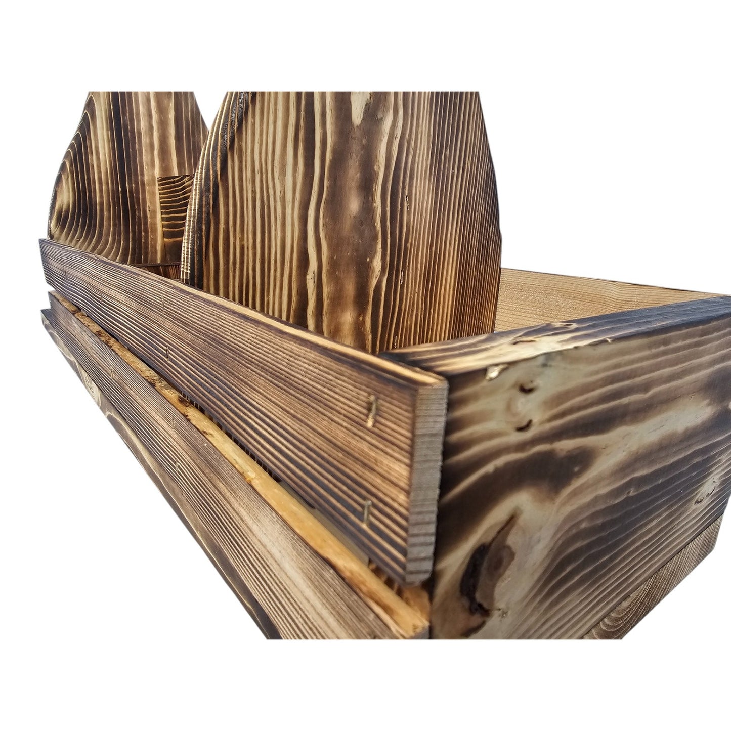 Wooden Picnic BBQ Caddy w/ Paper Towel & Condiment Holder - Made in Utah