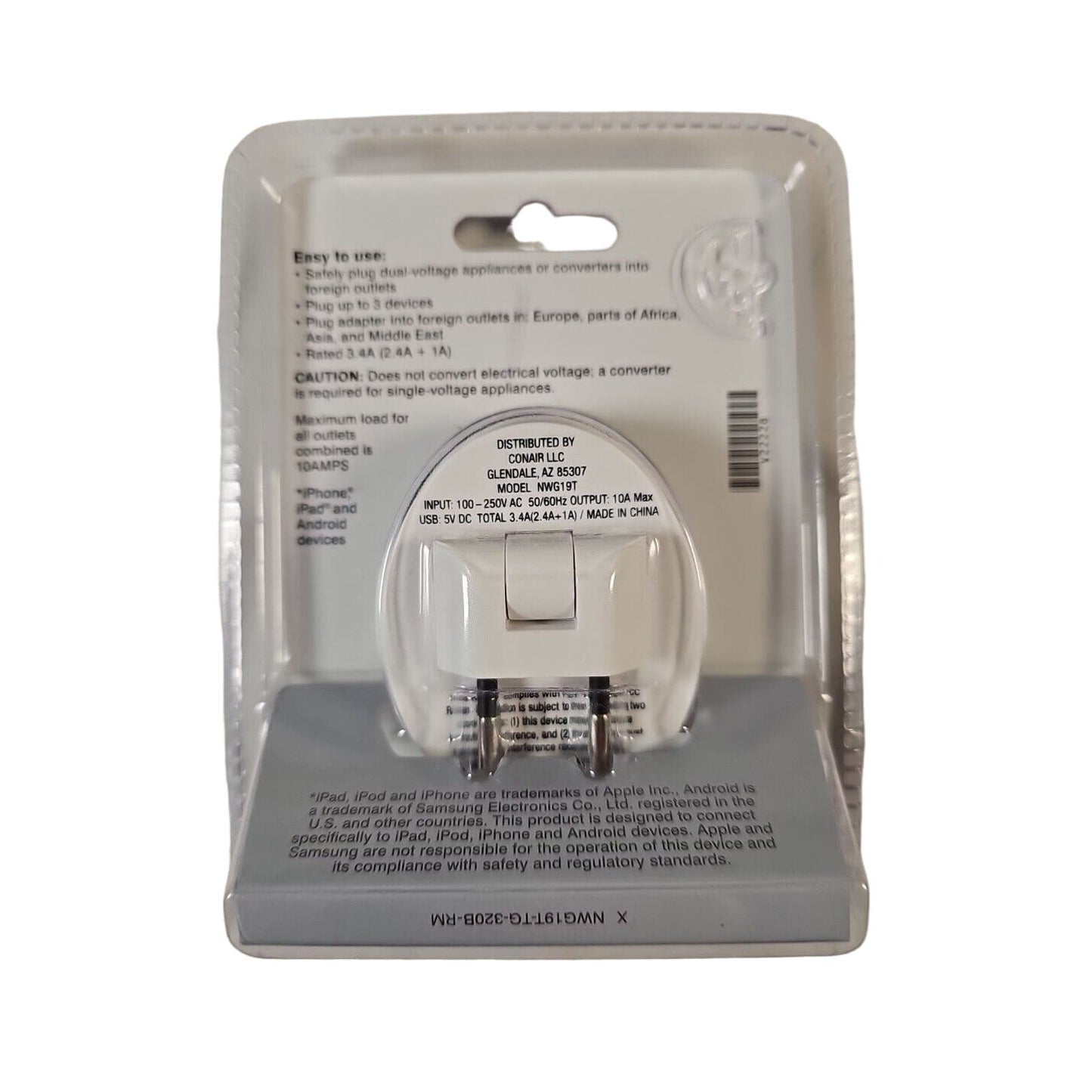 Travel Smart by Conair - Adapter Plug W/ 2 USB Ports For Use In Europe, Asia +