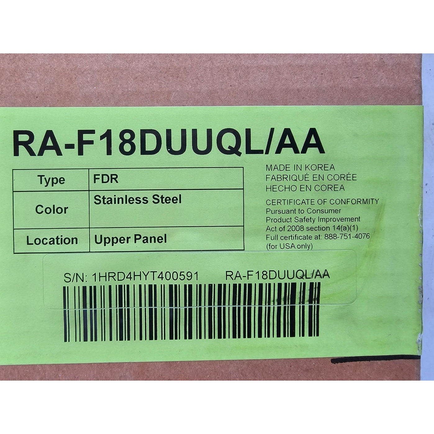 Samsung Bespoke 4 French Door Refrigerator RA-F18DU4QL/AA