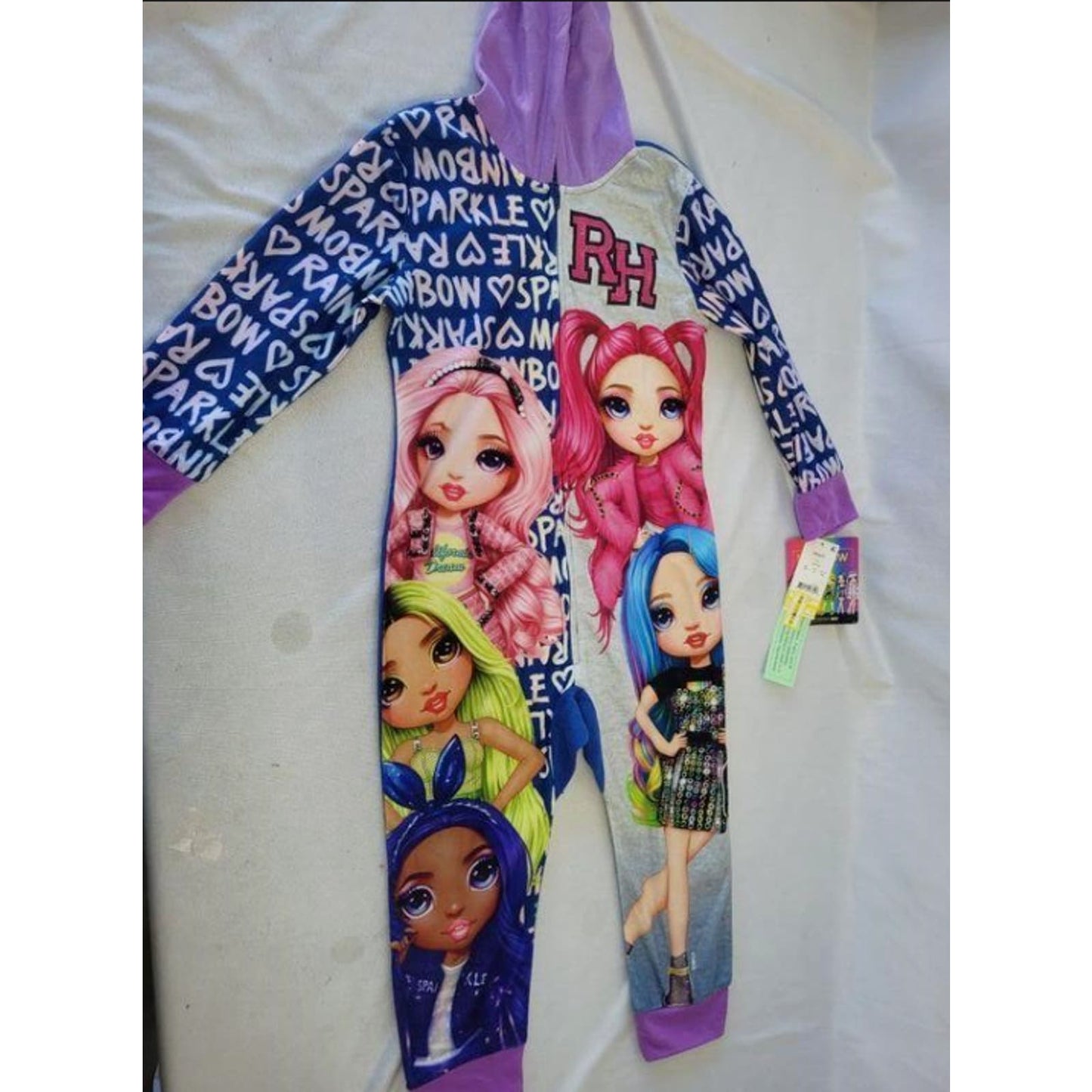 Rainbow High Girls One Piece Pajamas, Size XS