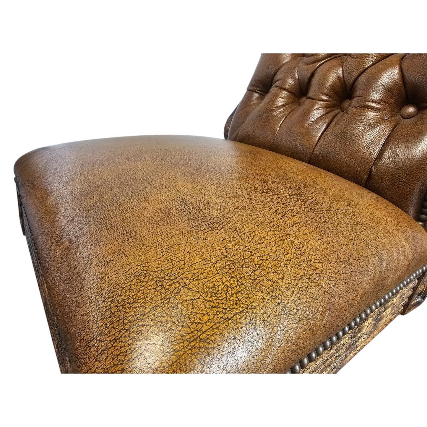 Our House Designs Custom Armless Executive Swivel Office Chair with Hand Tufting