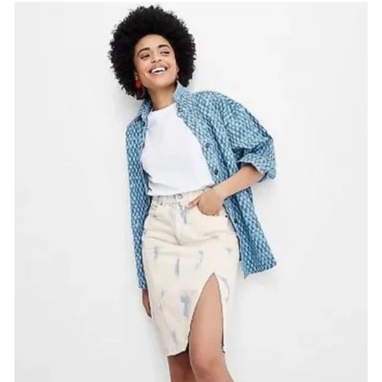 Gabriella Karefa - Johnson Denim Womens Plus Size Skirt, Size 22