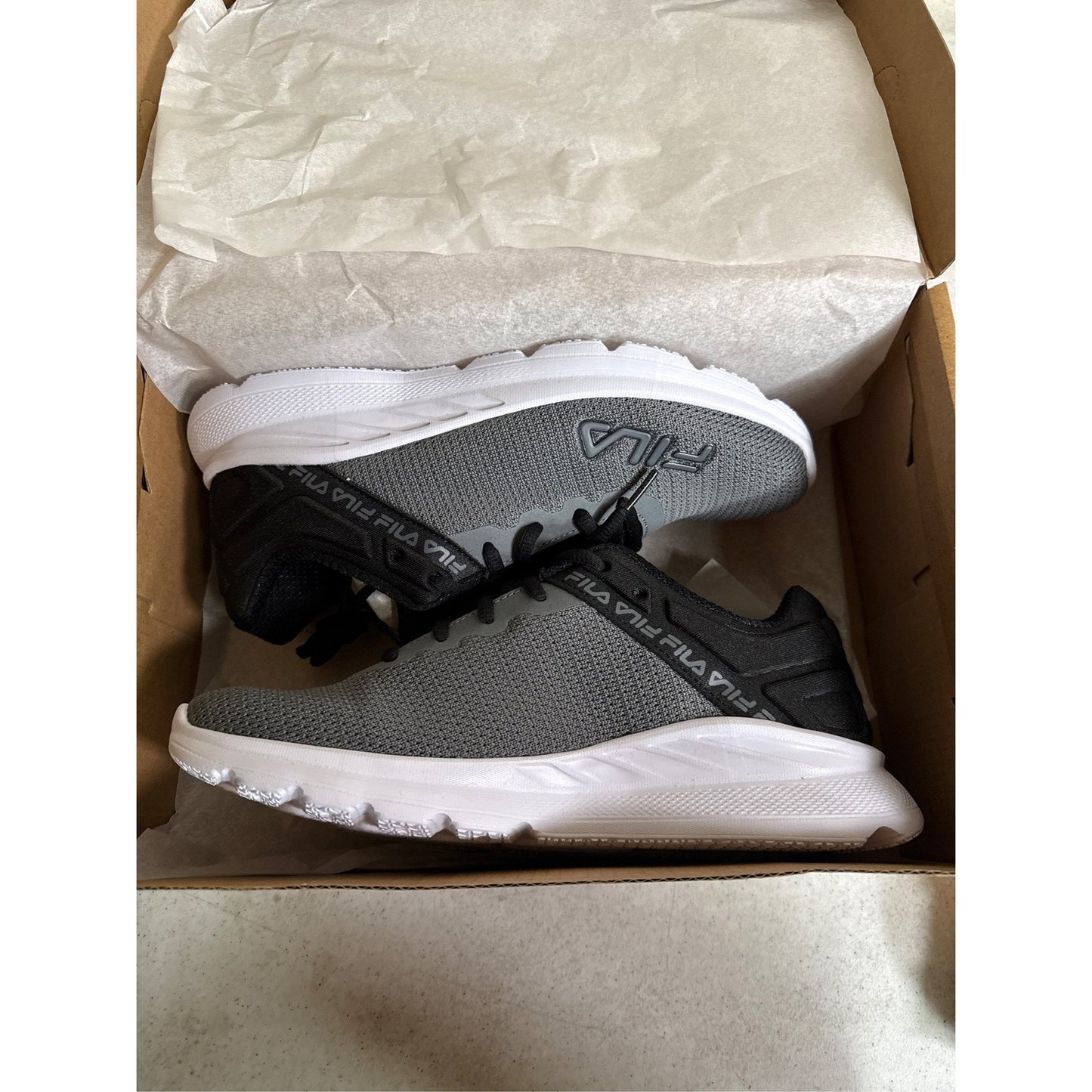 Fila Lightspin Men's Running Shoes - Castlerock Black Size 7.5