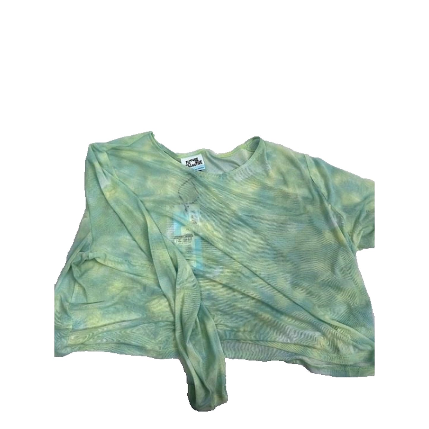 Future Collective Womens Mesh Green Crop Top, Size 2XL