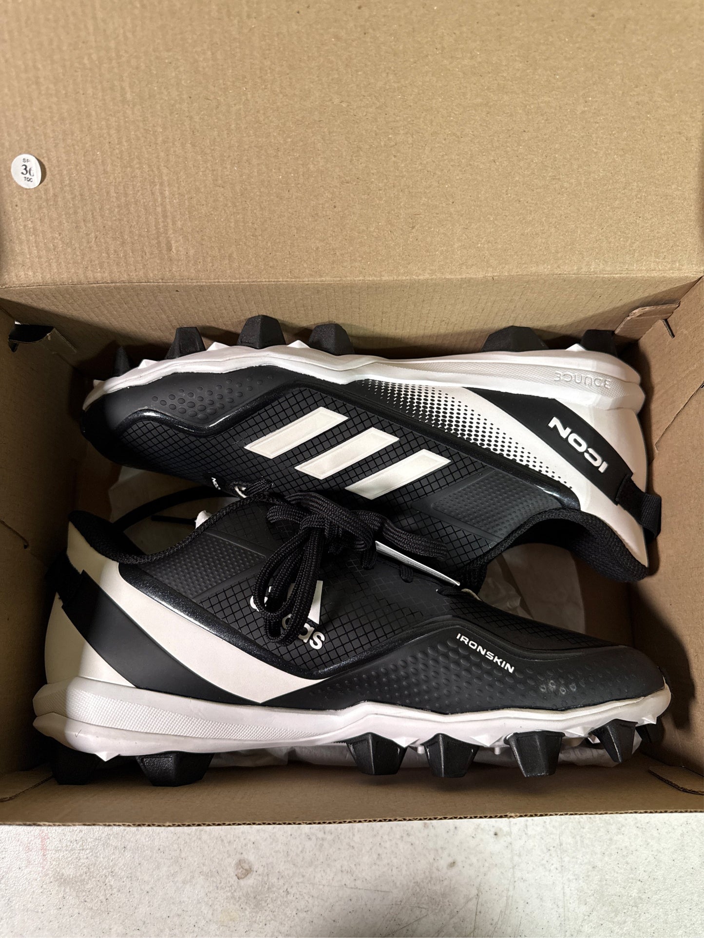 Adidas Men's Icon 7 MD Baseball Cleats - Black/White, Size 8
