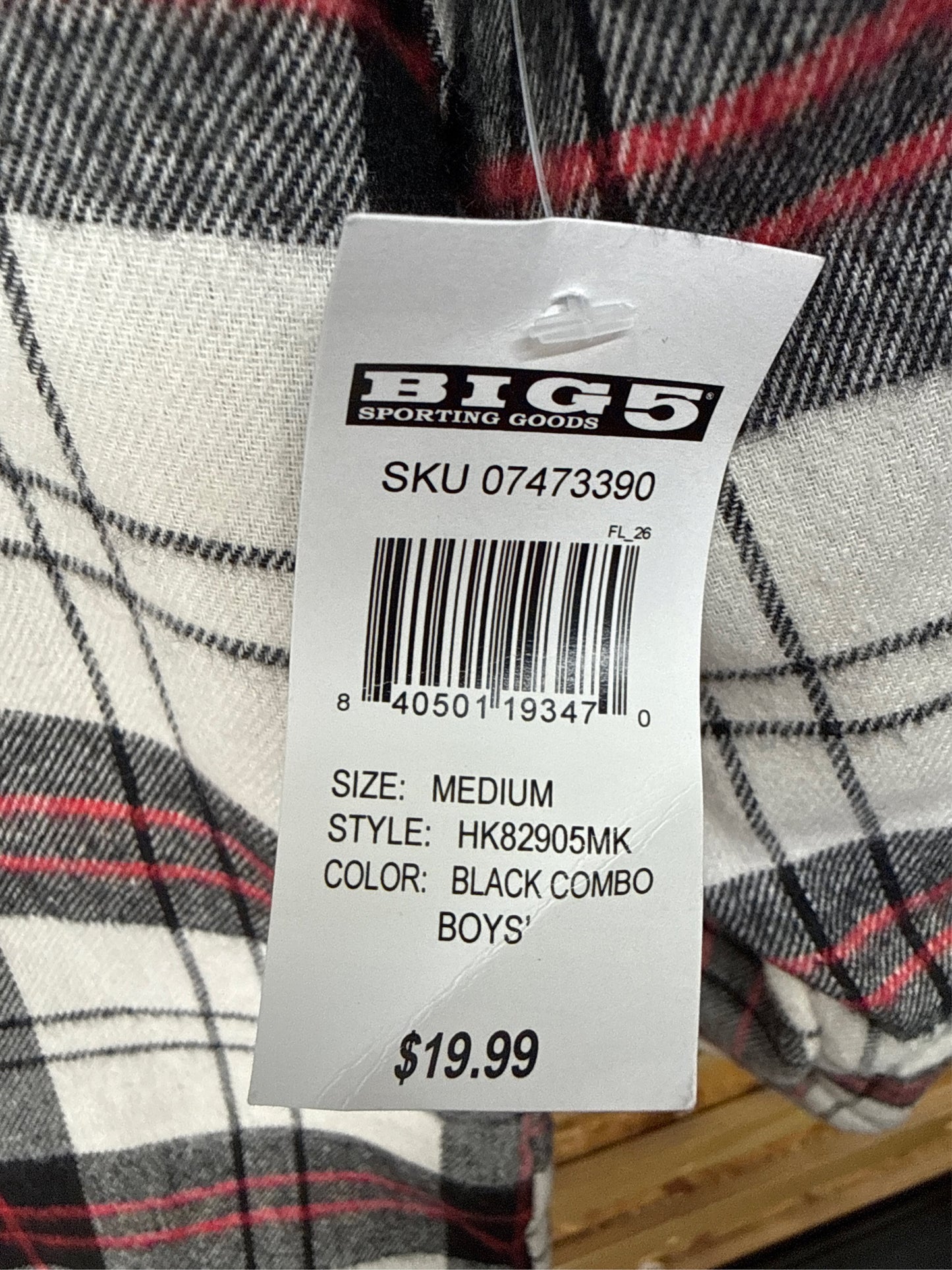 Original Deluxe Boys' Quilted Plaid Hooded Shirt Jacket - Black Combo, Medium