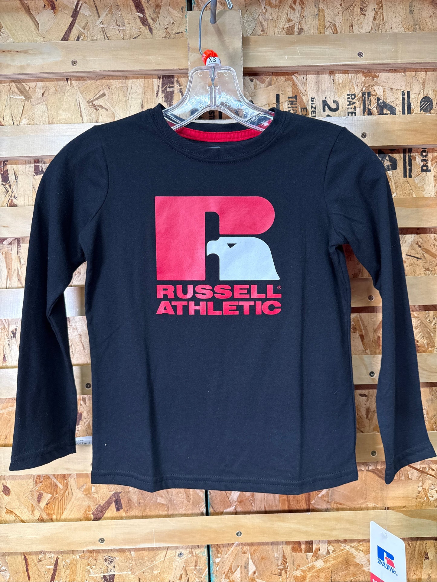 Russell Athletic Boys' Long-Sleeve Graphic T-Shirt - Black, Size XS (6/7)