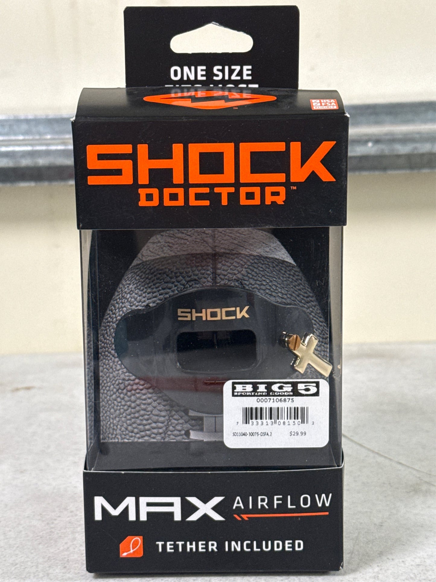 Shock Doctor 3D Gold Cross Max Airflow Mouthguard - Black/Gold, One Size