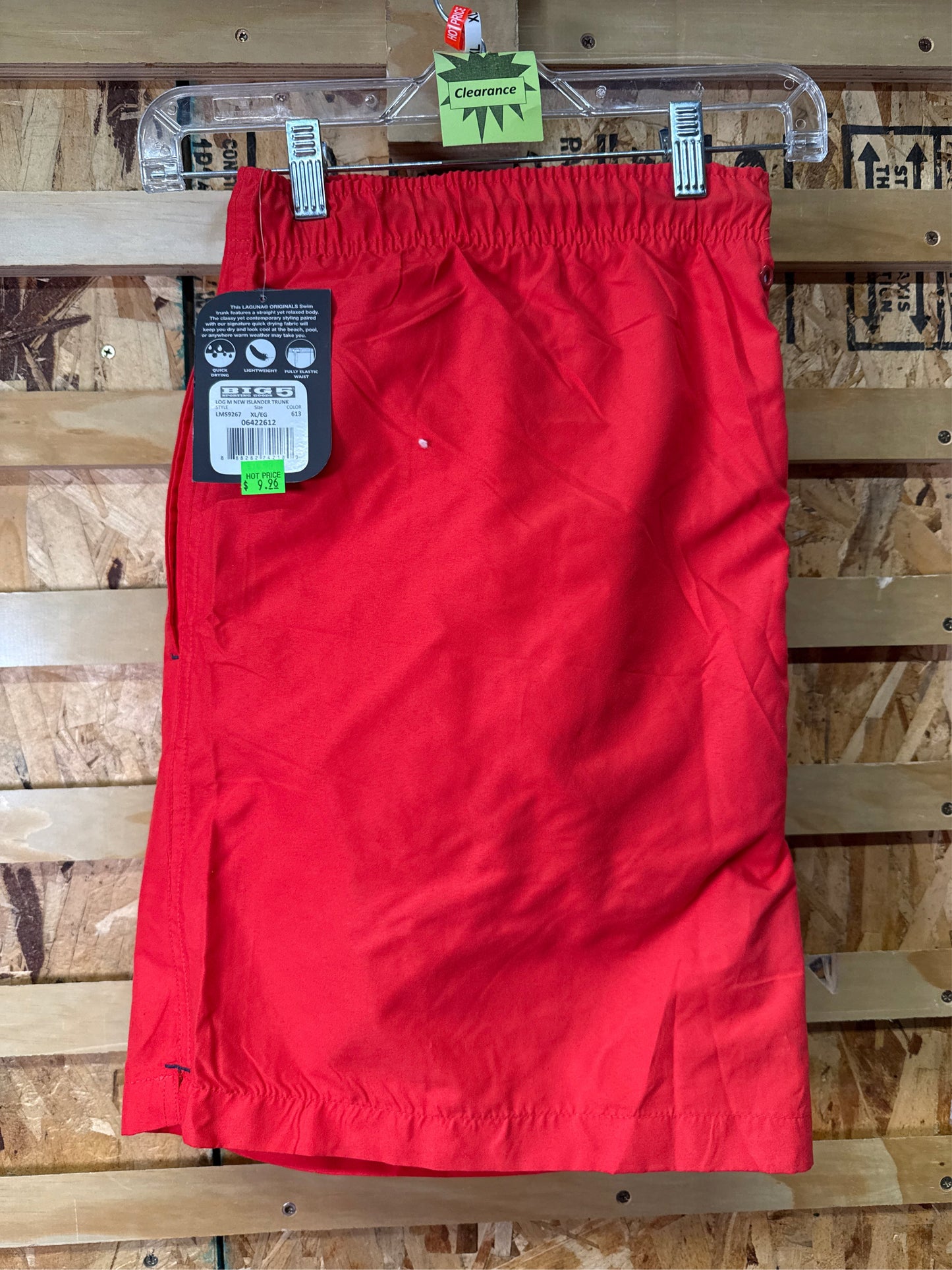 Laguna Men's New Islander 6" Swim Trunks - Red, XL
