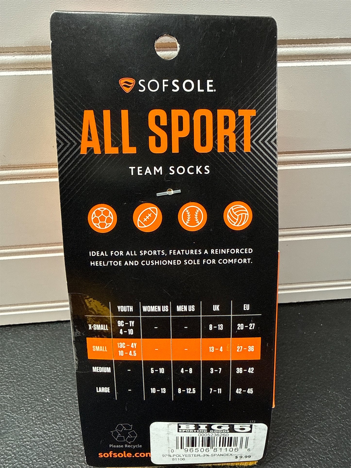 Sofsole Youth All-Sport Team Socks, 2-Pack - Gold, Small