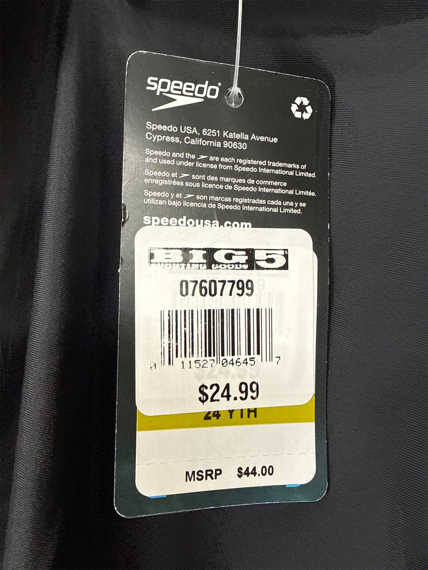Speedo Kids' Powerflex Performance Swim Jammers - Black, Size 24
