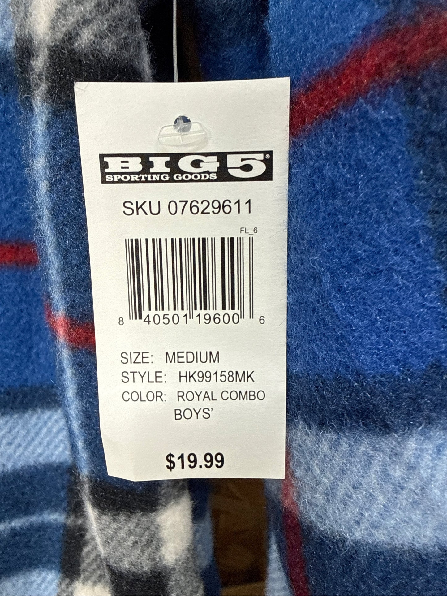 Original Deluxe Boys' Bonded Sherpa-Lined Plaid Shirt Jacket - Royal Combo, Size M