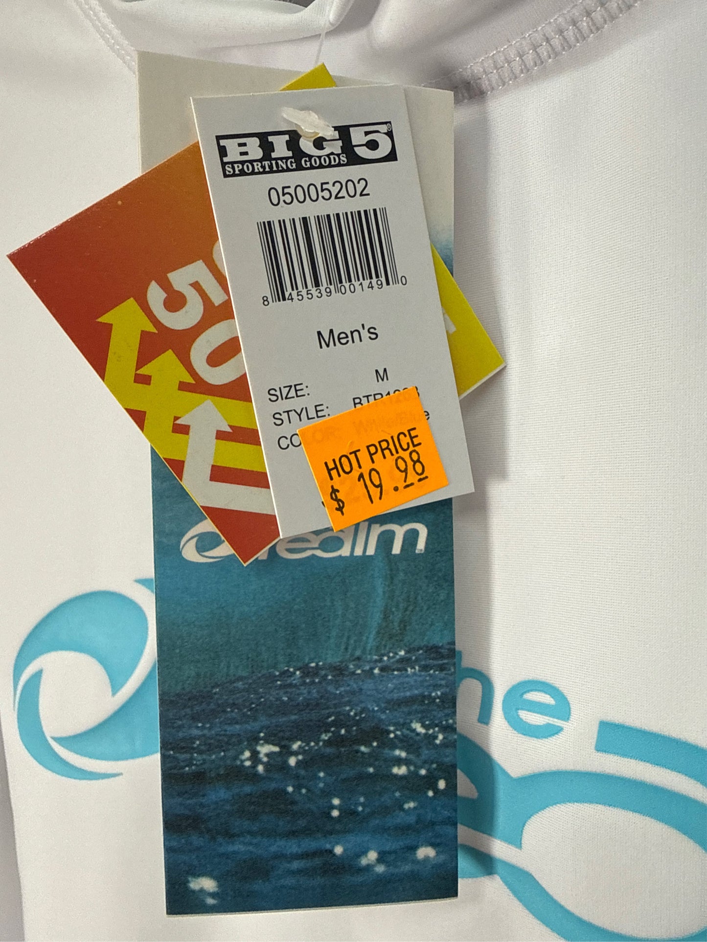 The Realm Men's Short-Sleeve Swim Tee, White - Size Medium