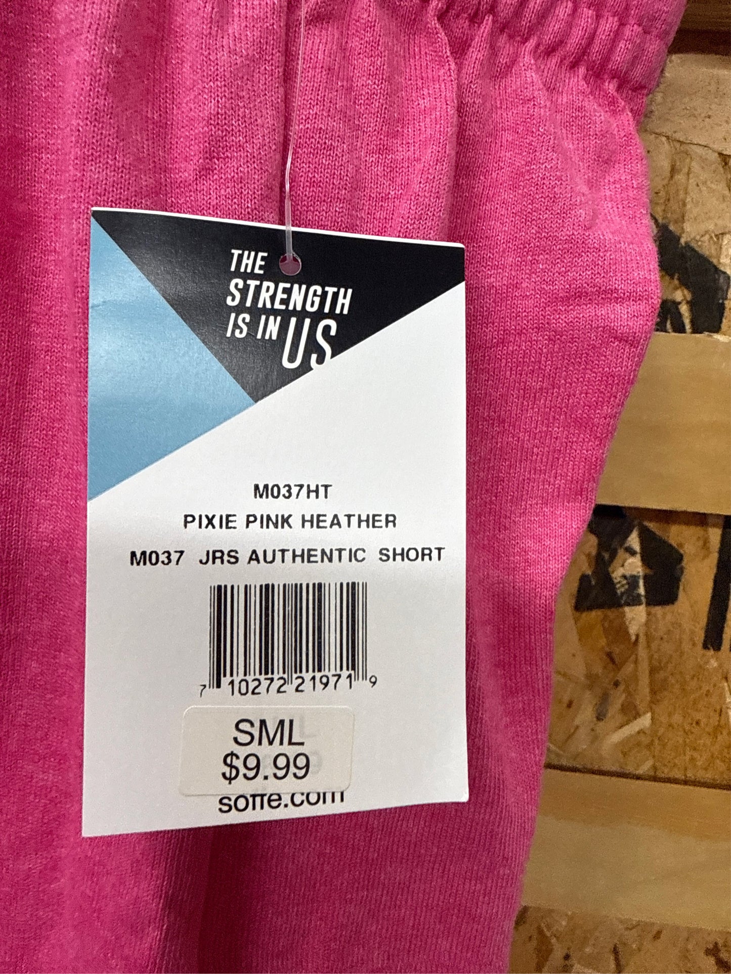 Soffe Women's Authentic Jersey Cheer Shorts - Pink Heather, Size Small