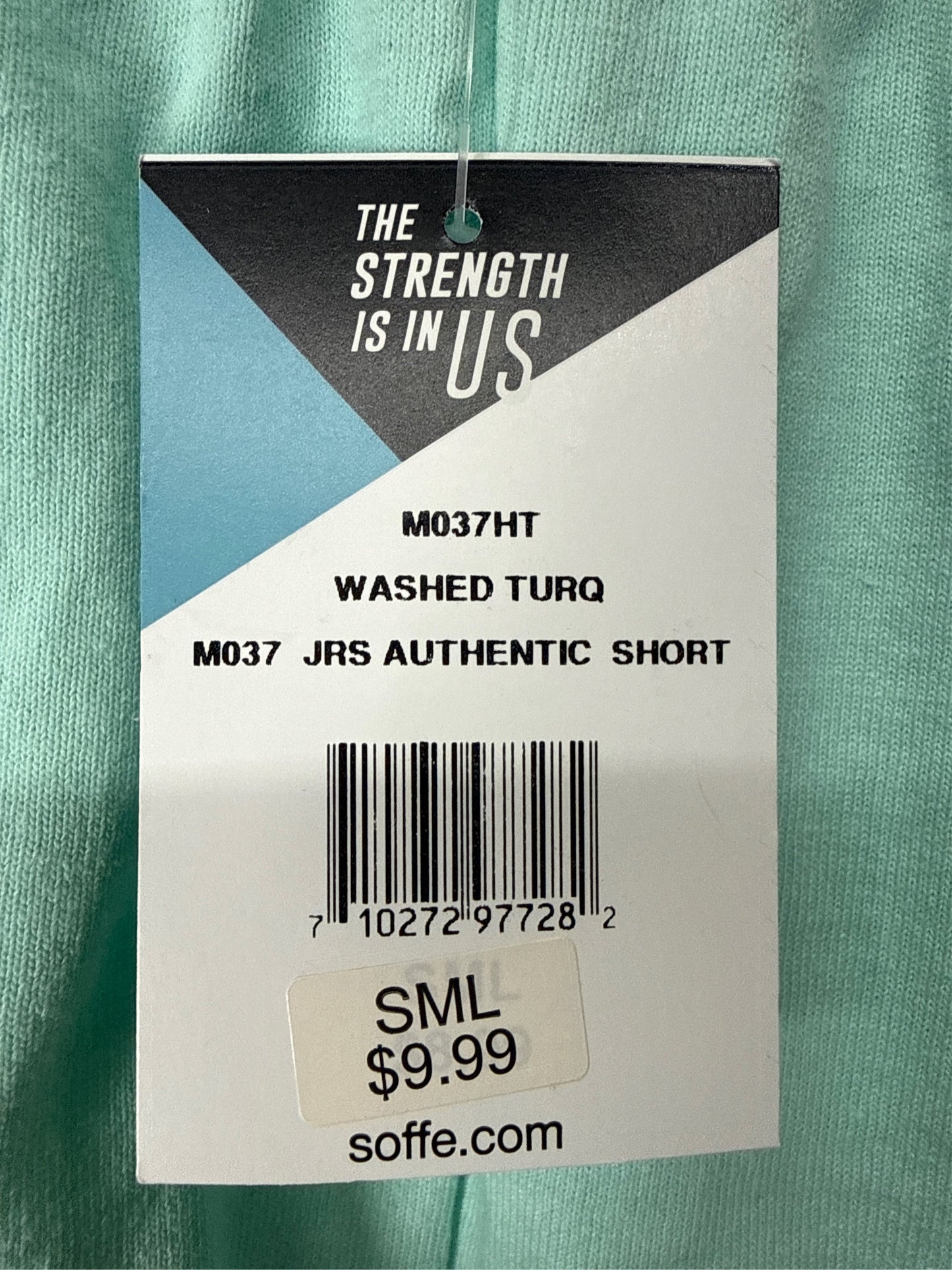 Soffe Women's Authentic Jersey Cheer Shorts - Washed Turquoise, Size S