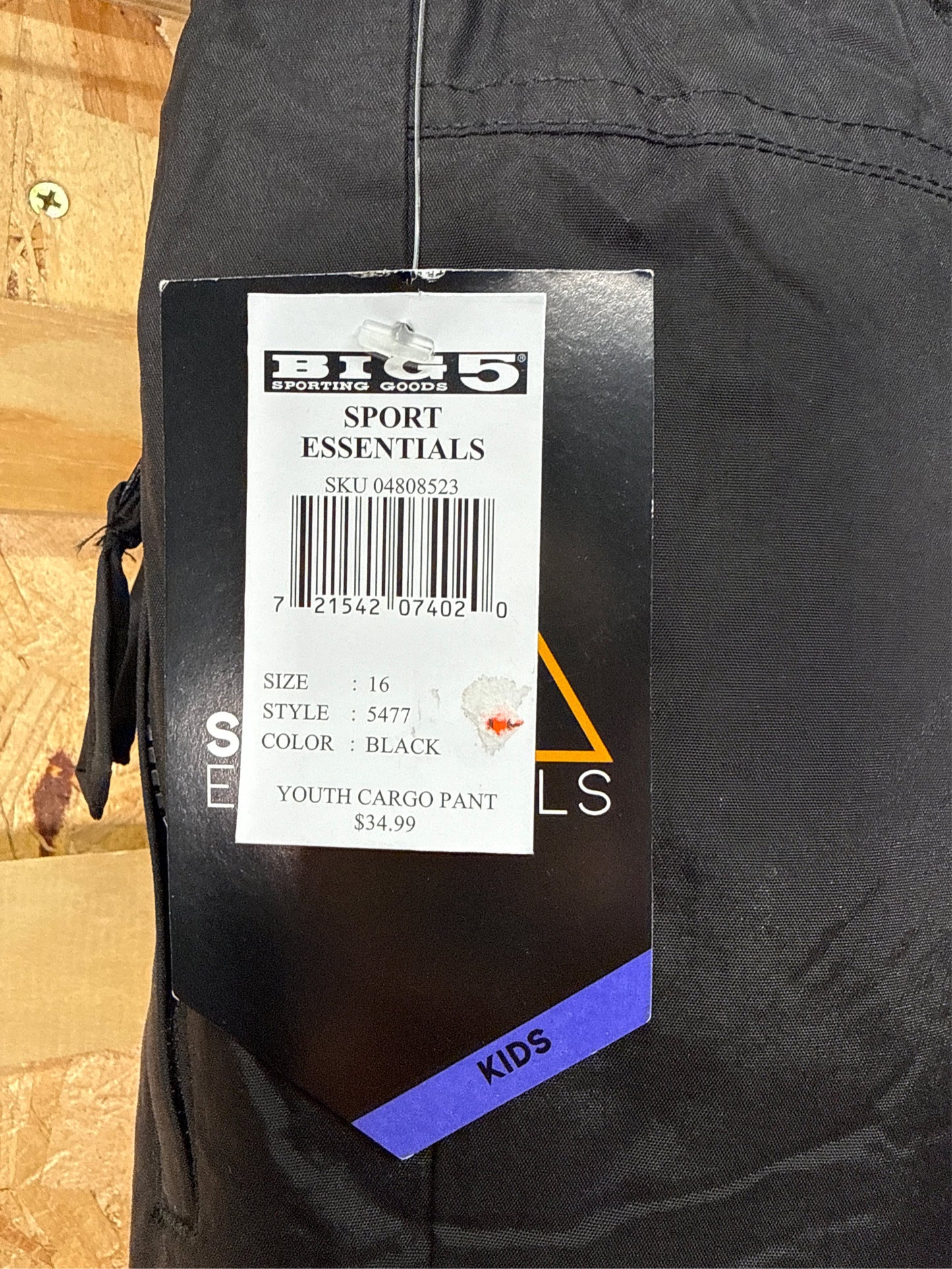 Sport Essentials Junior's Cargo Snow Pants - Black, Size 16
