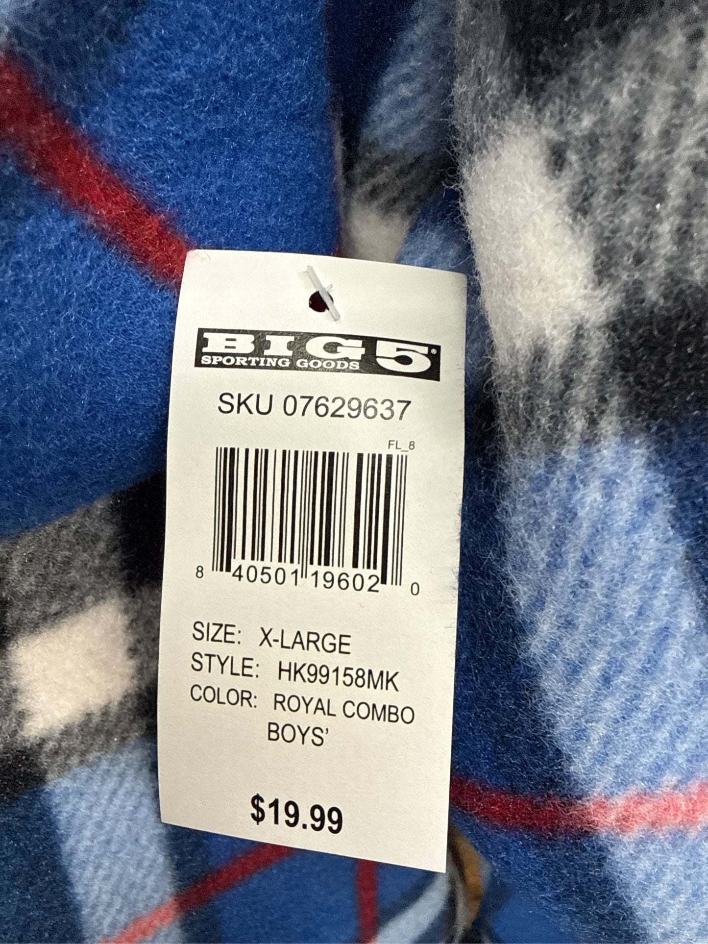 Original Deluxe Boys' Sherpa-Lined Flannel Shirt Jacket - Royal Combo, XL