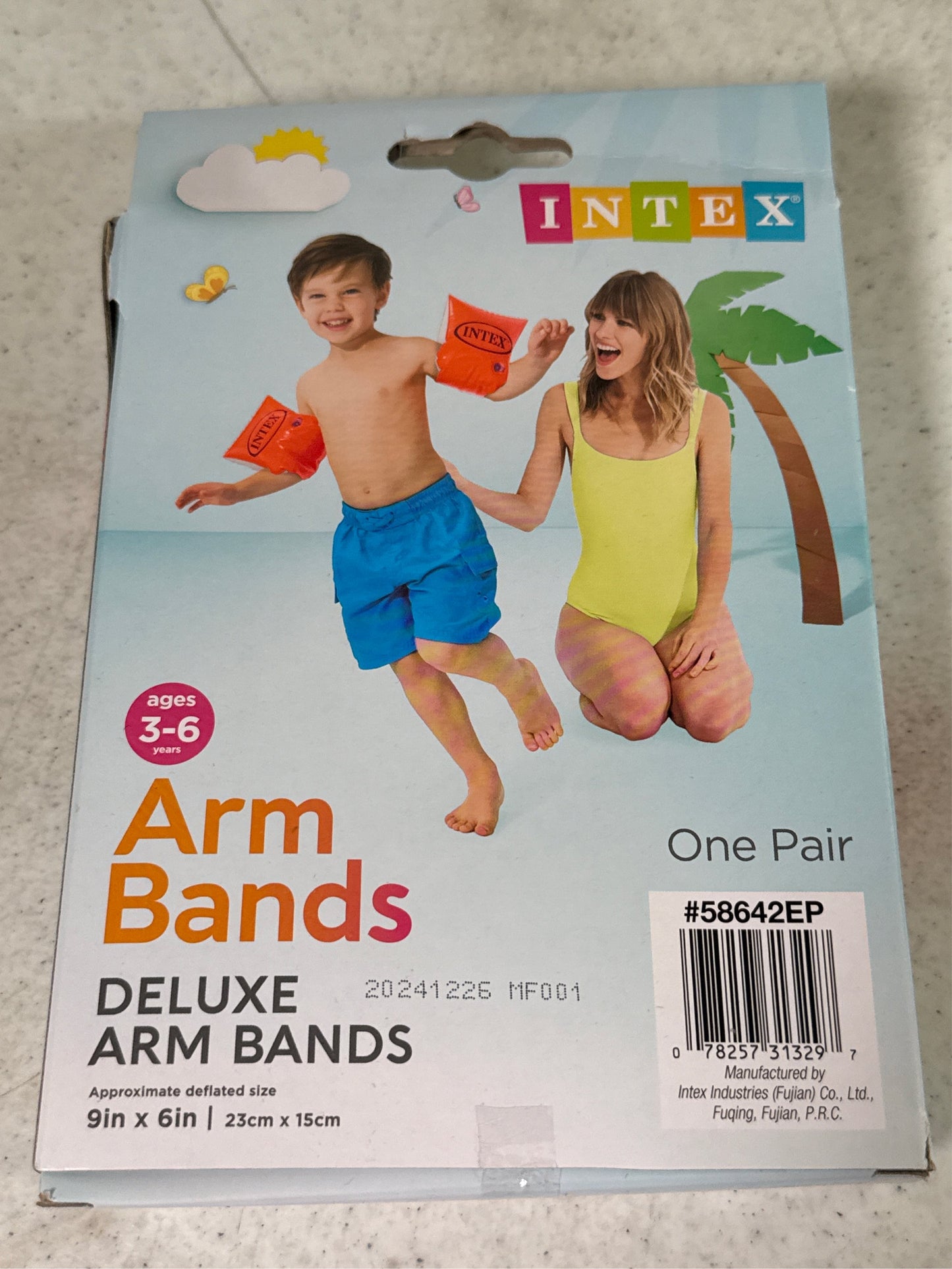 Intex Deluxe Inflatable Swim Arm Bands for Kids (Ages 3-6) - 1 Pair