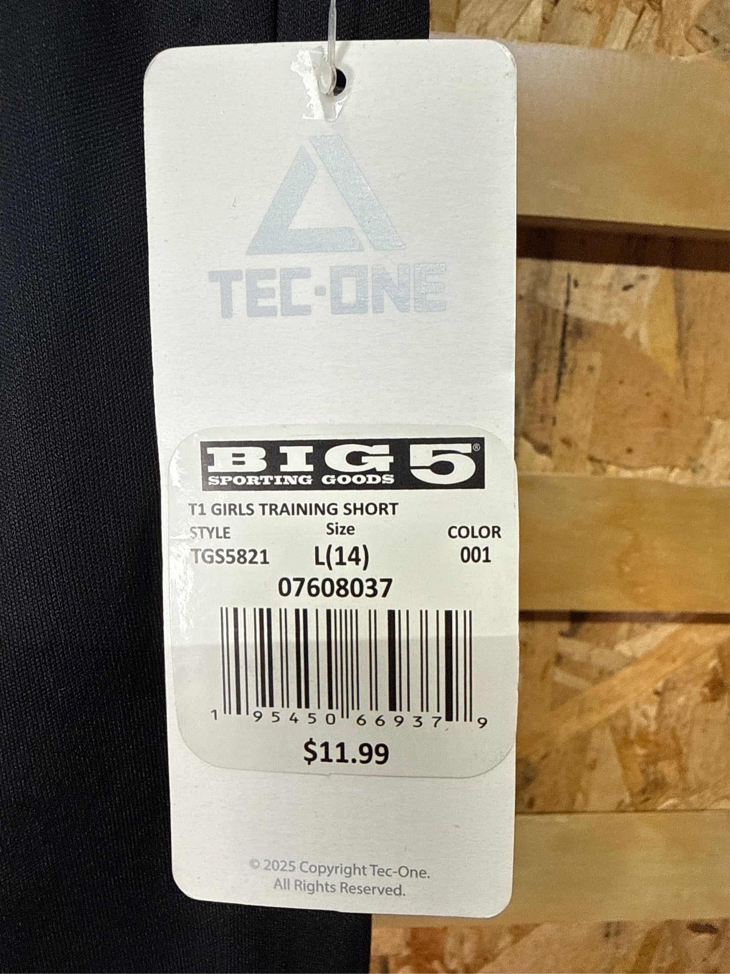 TEC-ONE Girls' 4" Inseam Training Shorts - Black, Size L (14)
