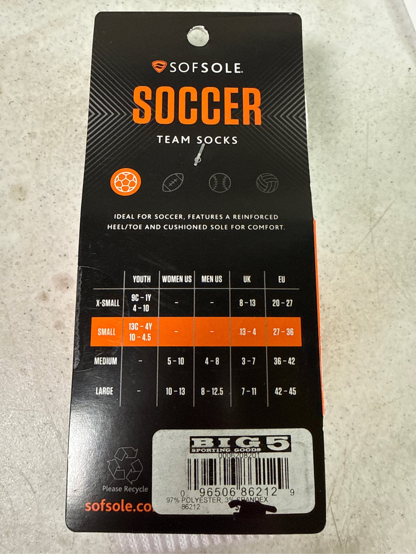 Sof Sole Youth Performance Over-the-Calf Soccer Socks, White, 2-Pack