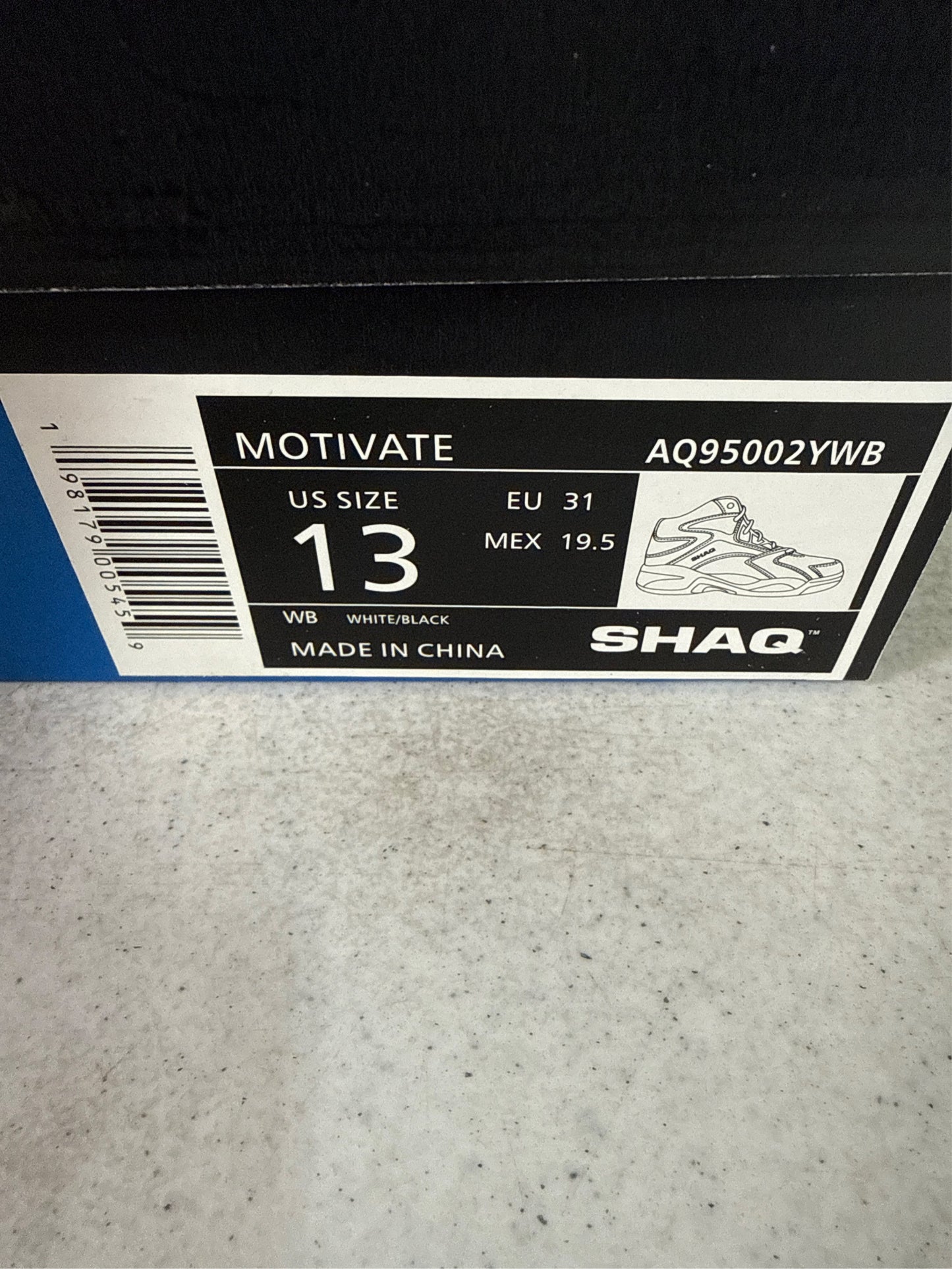 Shaq Motivate Boys' Basketball Shoes - White/Black, Size 13